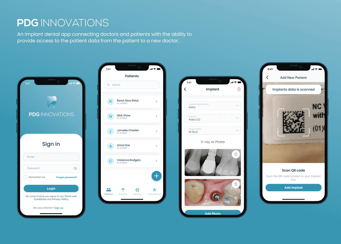 PDG Innovations: Dental Implant Management App